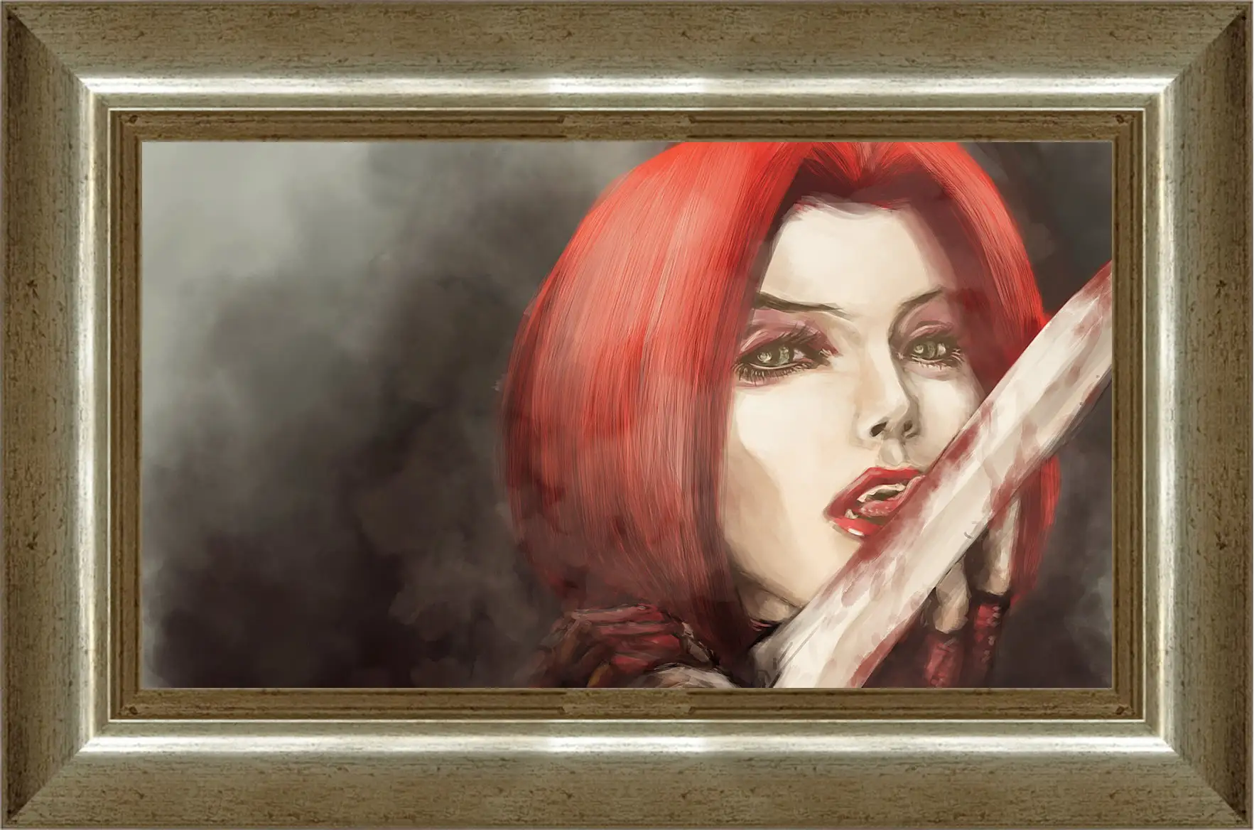 Картина в раме - bloodrayne, girl, blood
