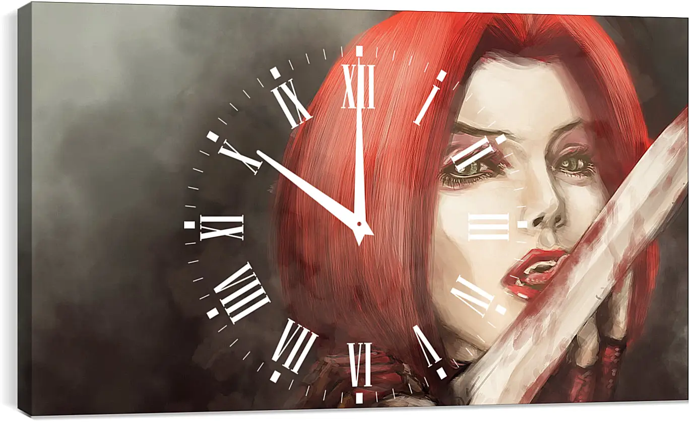 Часы картина - bloodrayne, girl, blood
