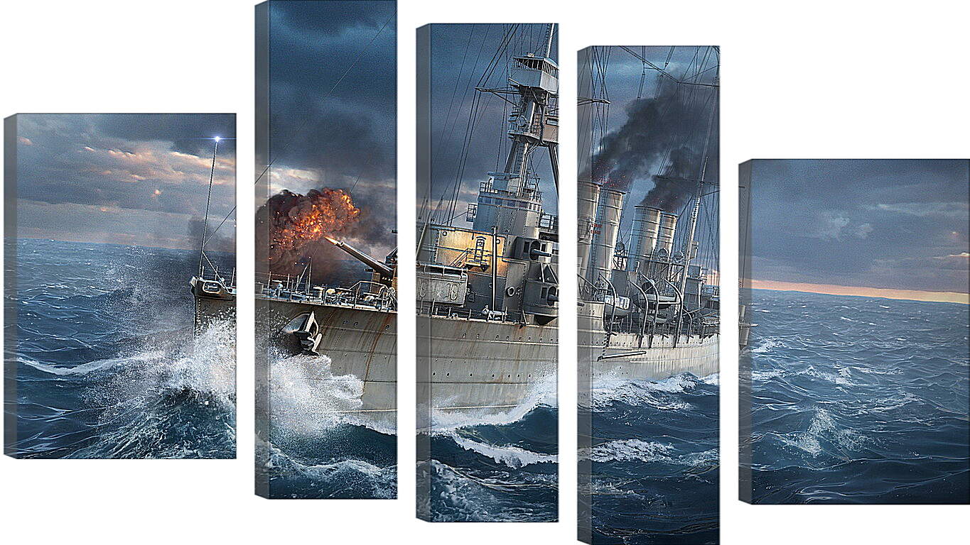 Модульная картина - world of warships, wargaming net, ship
