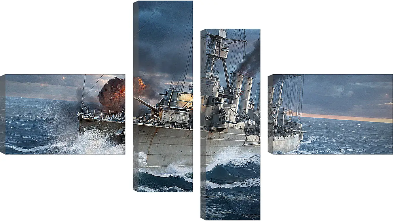 Модульная картина - world of warships, wargaming net, ship
