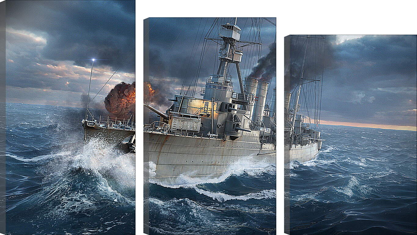 Модульная картина - world of warships, wargaming net, ship
