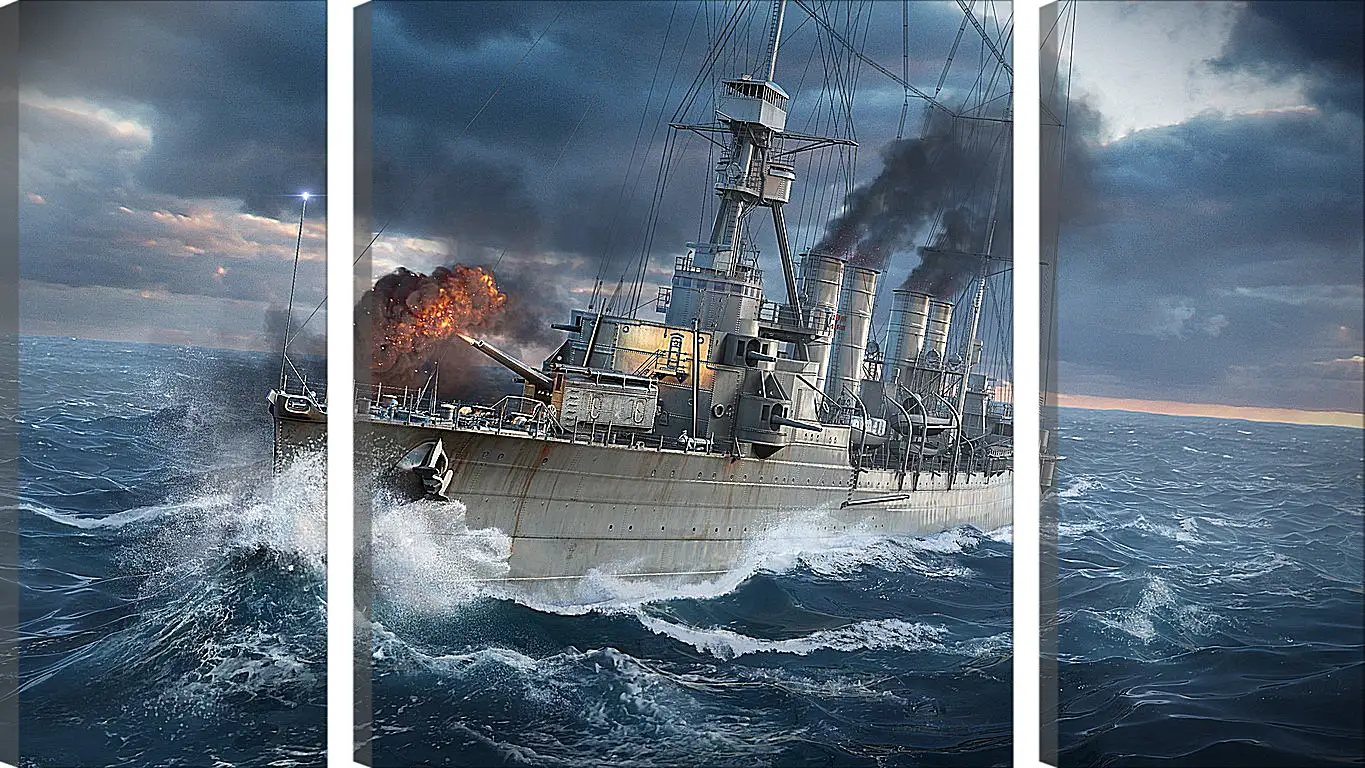 Модульная картина - world of warships, wargaming net, ship
