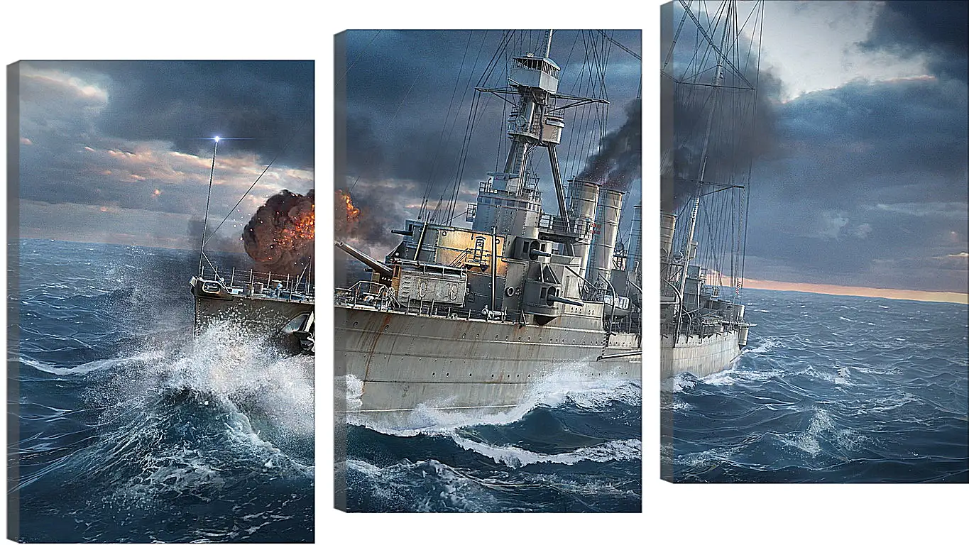 Модульная картина - world of warships, wargaming net, ship
