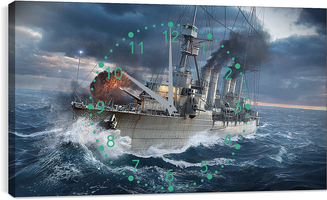 Часы картина - world of warships, wargaming net, ship
