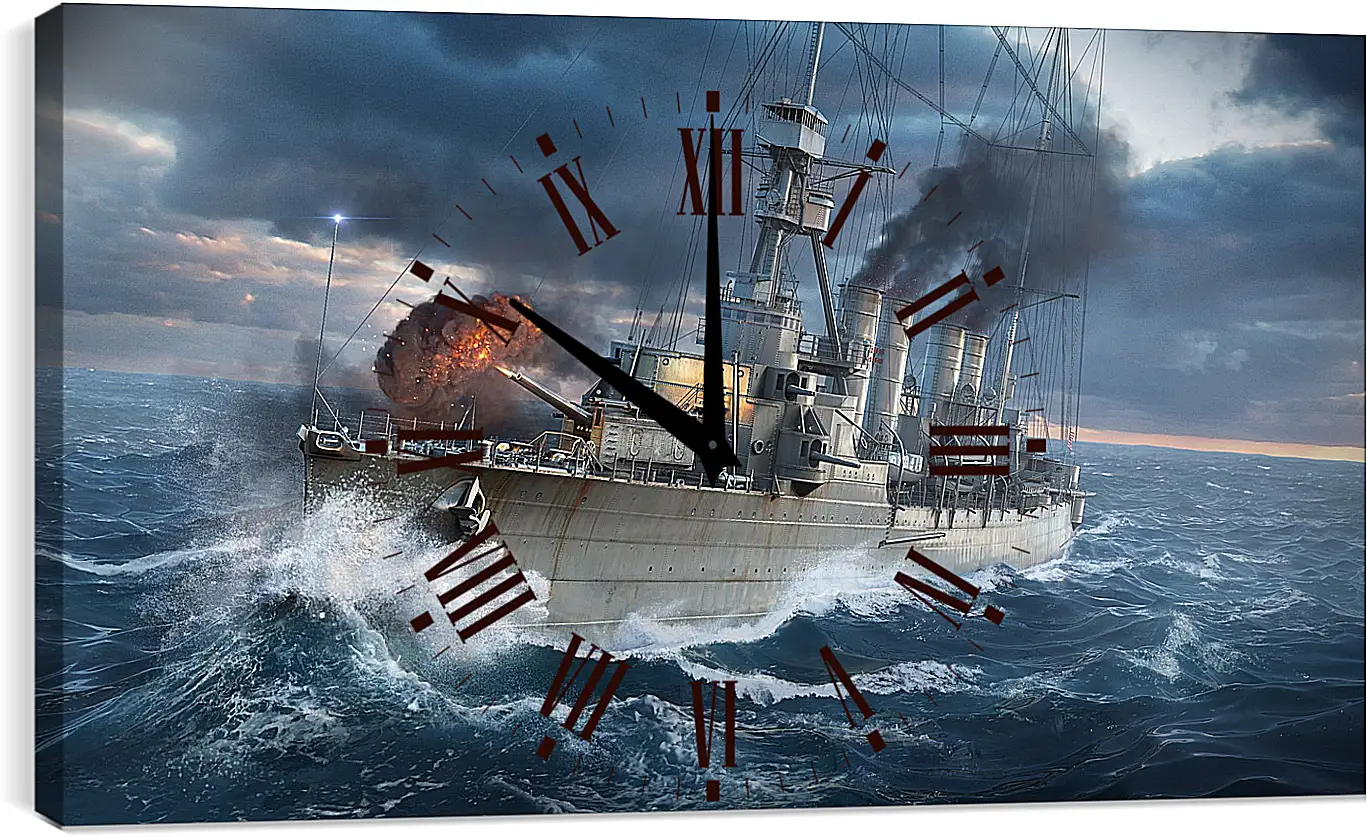 Часы картина - world of warships, wargaming net, ship
