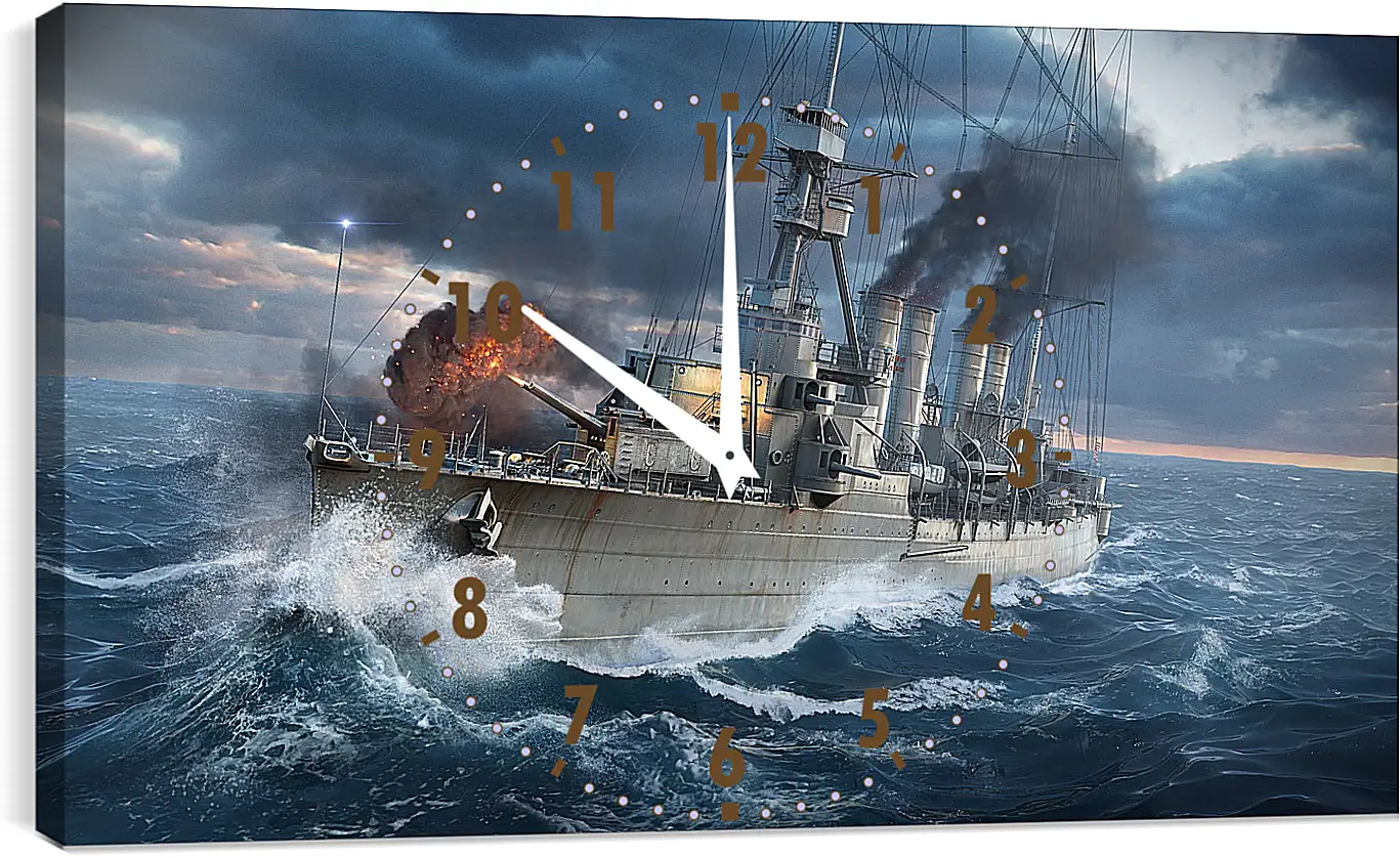 Часы картина - world of warships, wargaming net, ship
