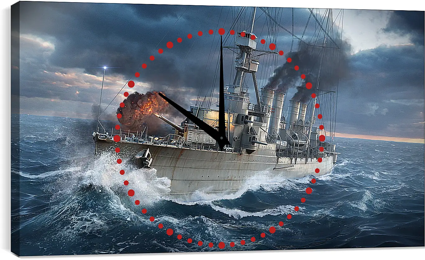 Часы картина - world of warships, wargaming net, ship
