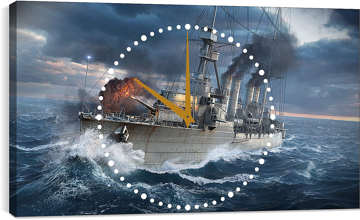 Часы картина - world of warships, wargaming net, ship
