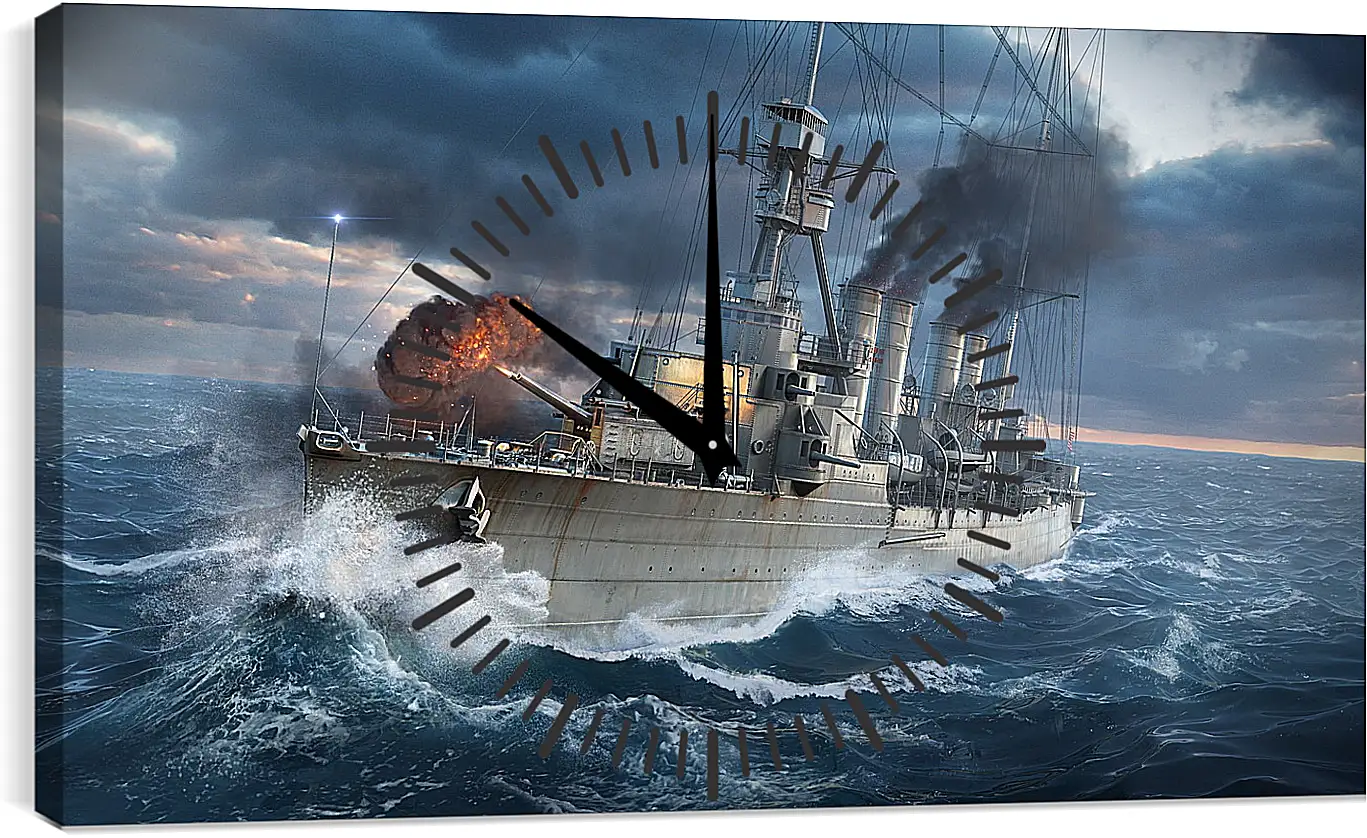 Часы картина - world of warships, wargaming net, ship

