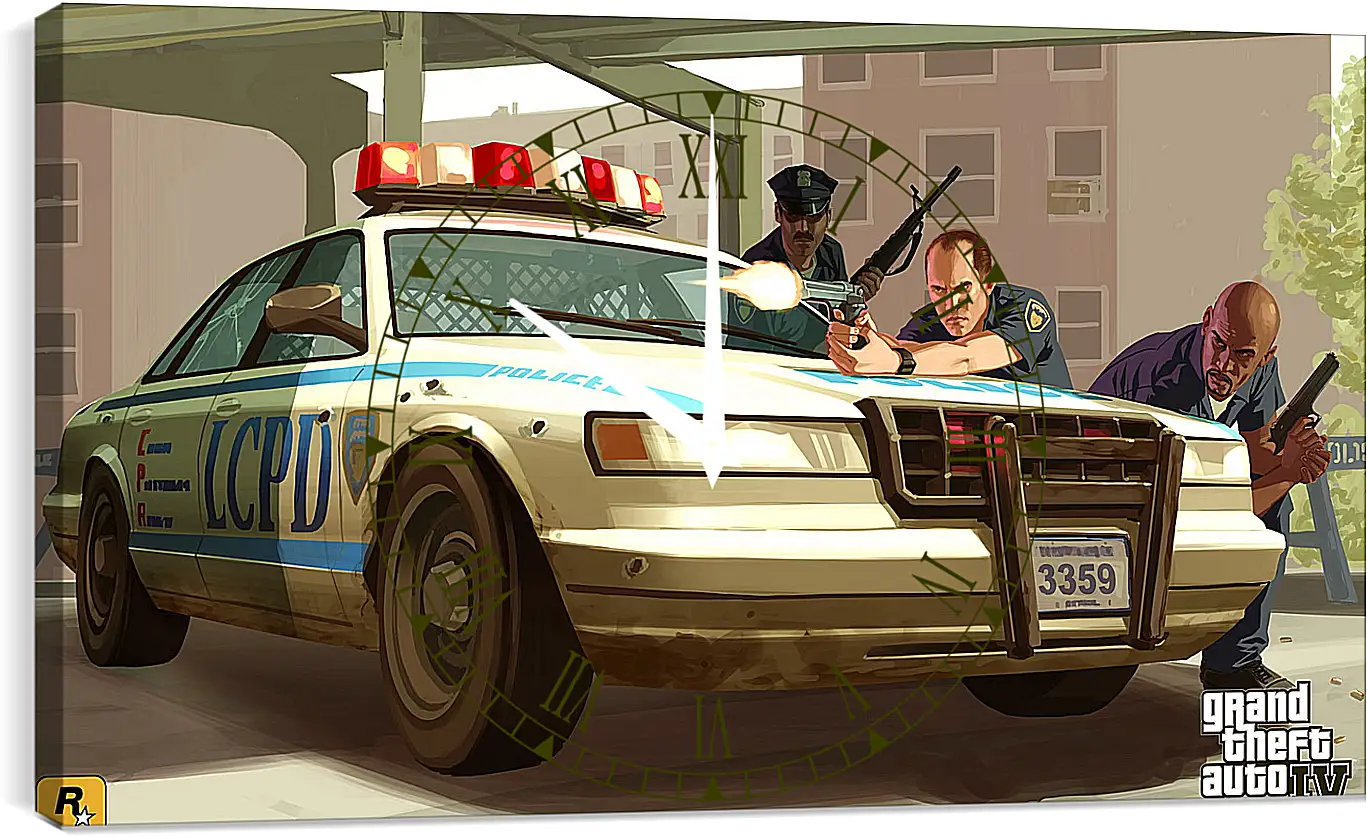 Часы картина - lcpd, gta 4, police
