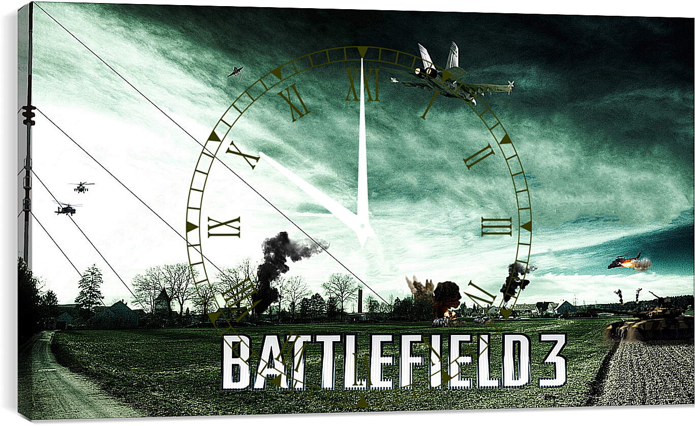 Часы картина - battlefield 3, aviation, airplanes
