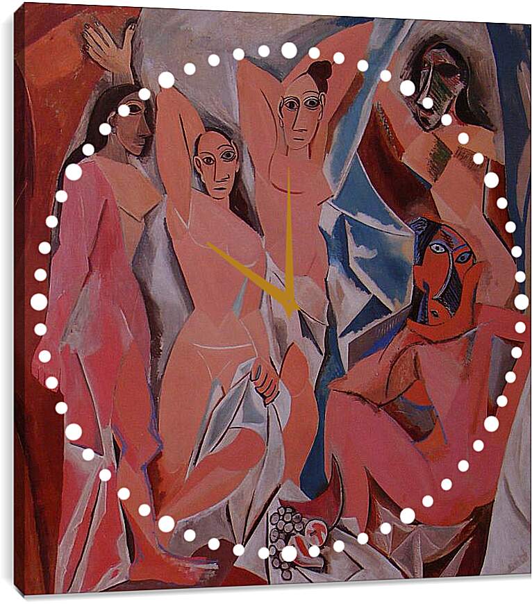 Часы картина - Авиньонские девицы. Пабло Пикассо
