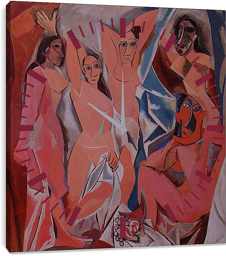 Часы картина - Авиньонские девицы. Пабло Пикассо
