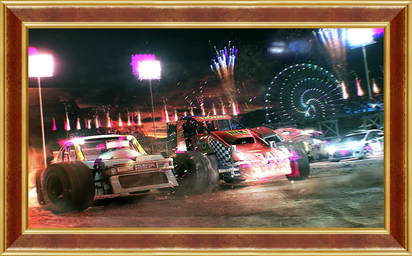 Картина в раме - dirt showdown, car, road
