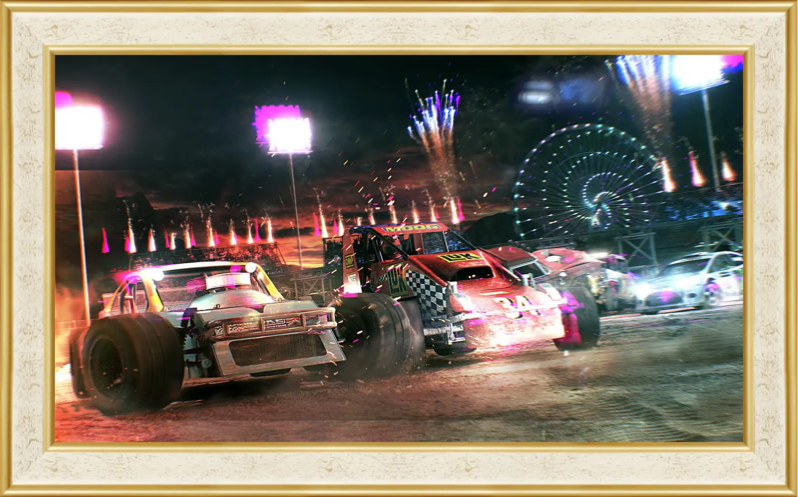 Картина в раме - dirt showdown, car, road
