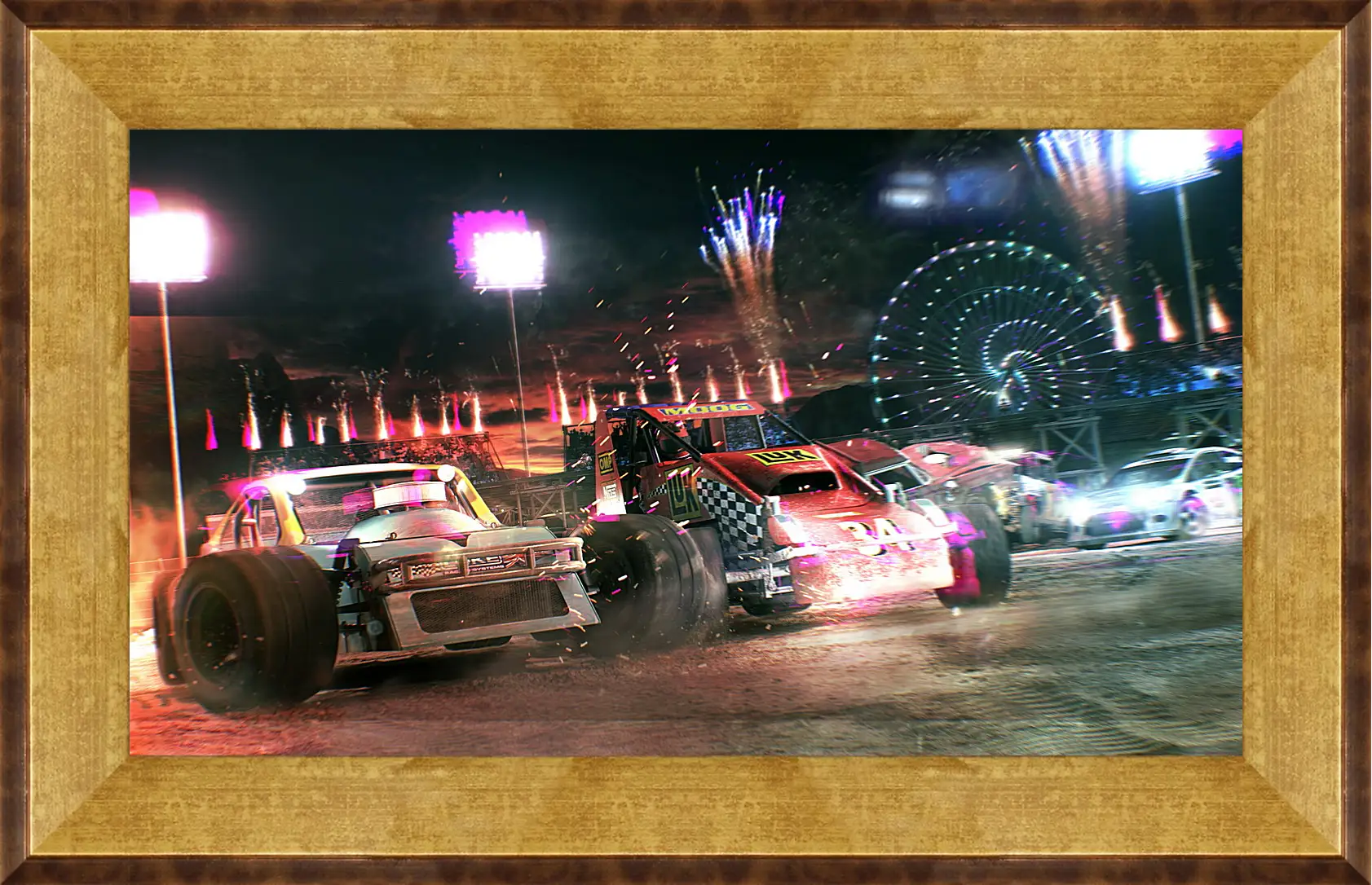 Картина в раме - dirt showdown, car, road
