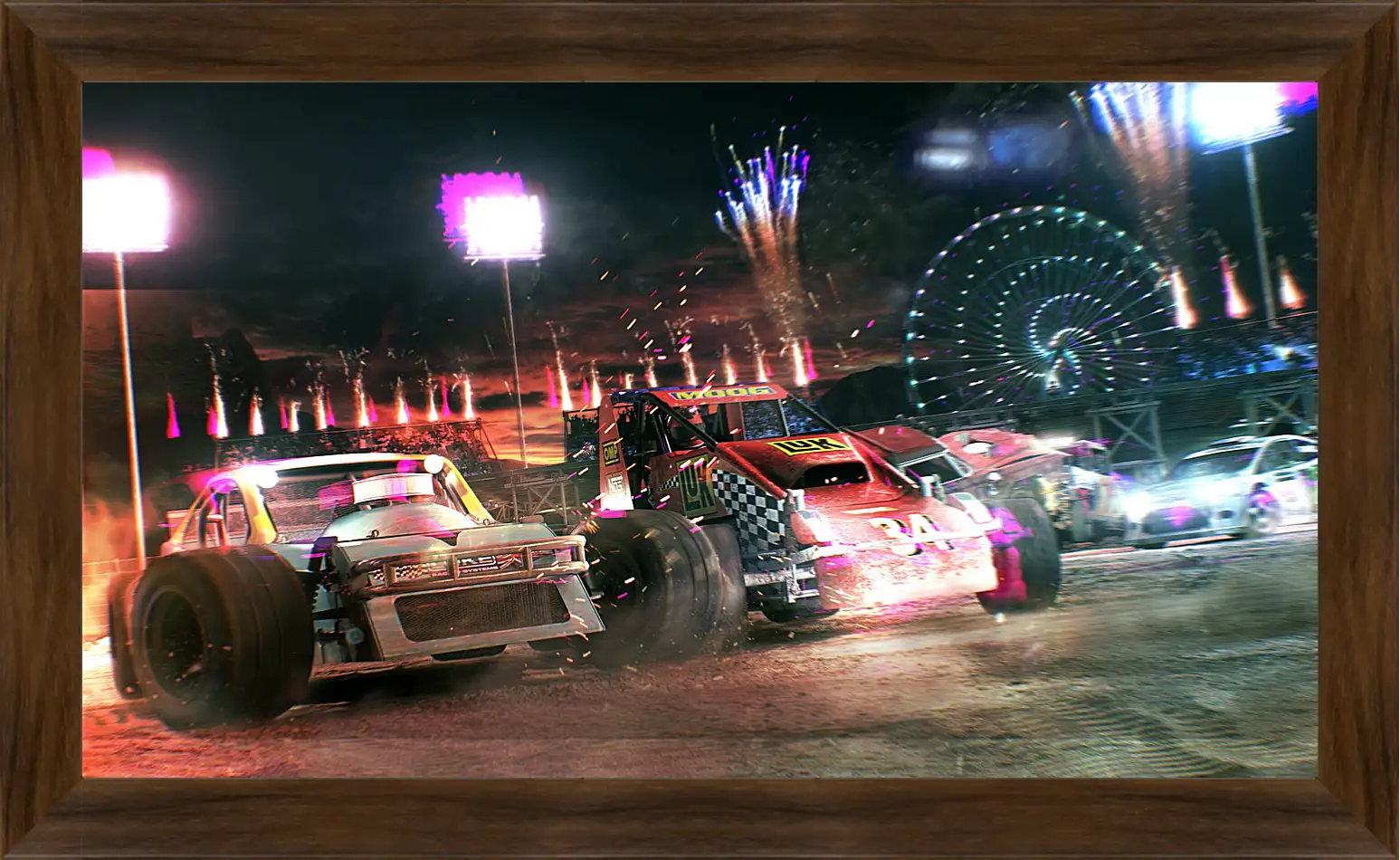 Картина в раме - dirt showdown, car, road
