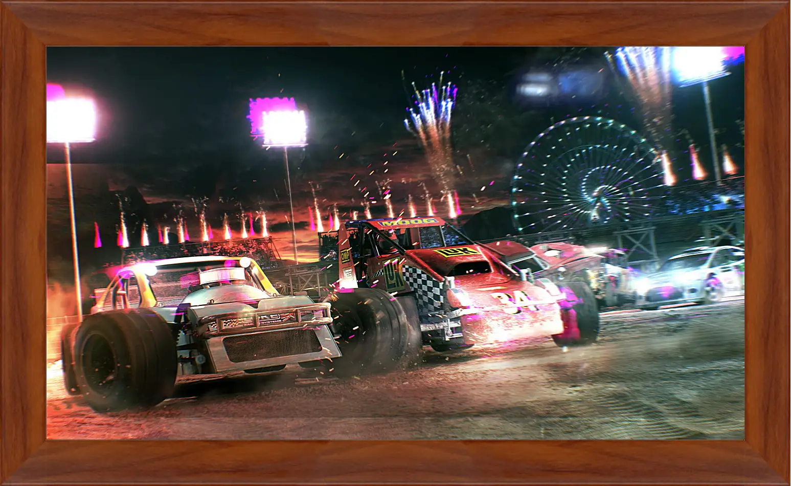 Картина в раме - dirt showdown, car, road
