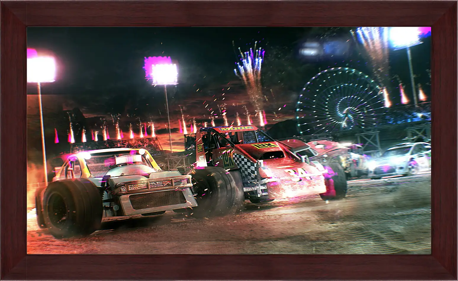 Картина в раме - dirt showdown, car, road
