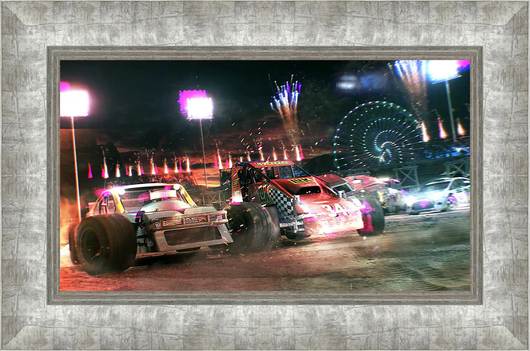 Картина в раме - dirt showdown, car, road
