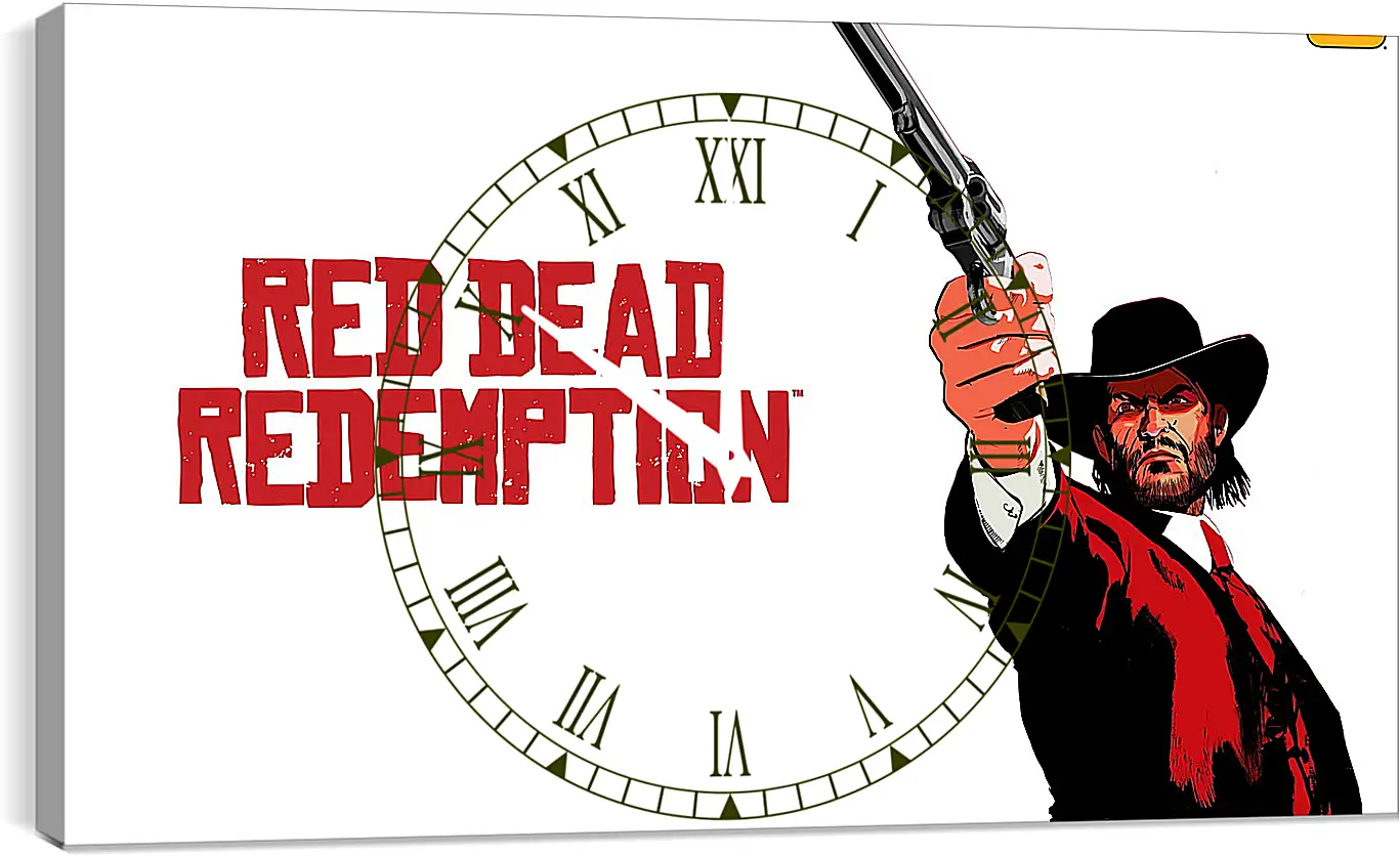 Часы картина - red dead redemption, john marston, revolver
