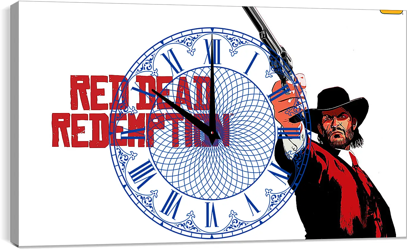 Часы картина - red dead redemption, john marston, revolver
