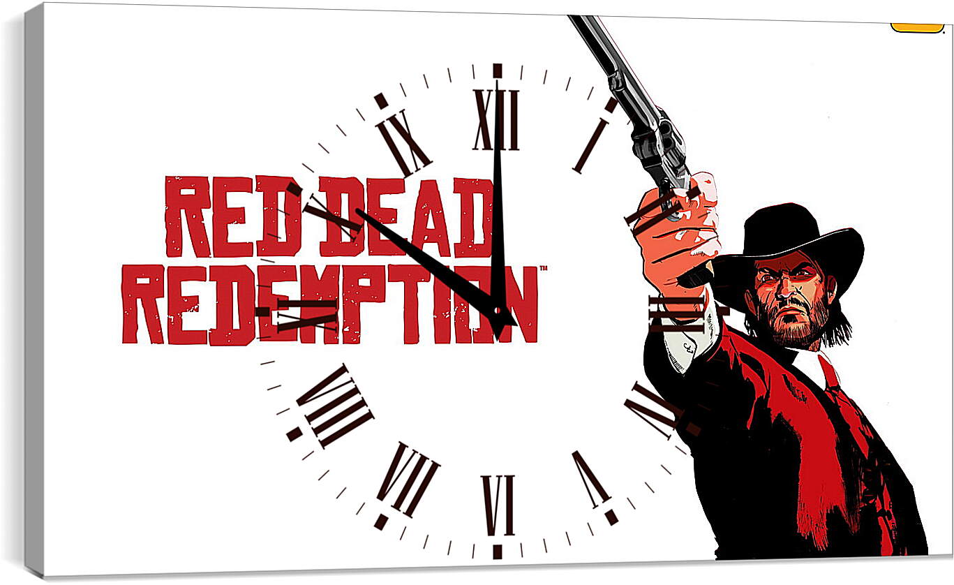 Часы картина - red dead redemption, john marston, revolver
