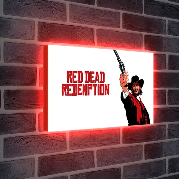 Лайтбокс световая панель - red dead redemption, john marston, revolver
