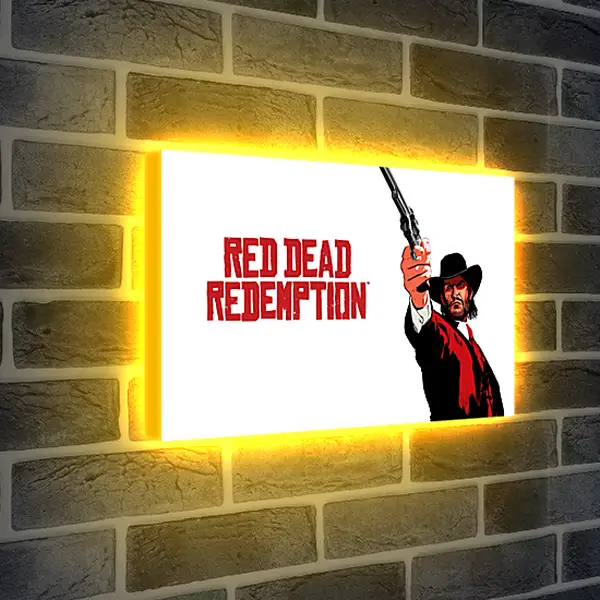 Лайтбокс световая панель - red dead redemption, john marston, revolver
