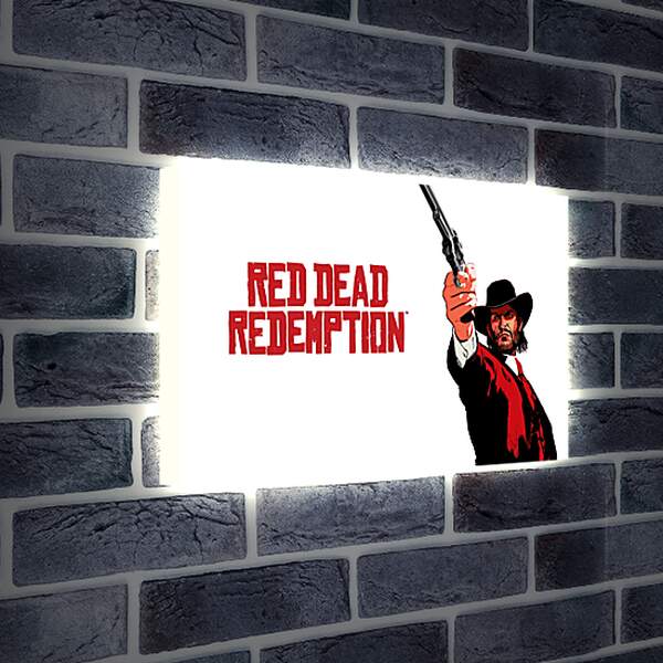 Лайтбокс световая панель - red dead redemption, john marston, revolver
