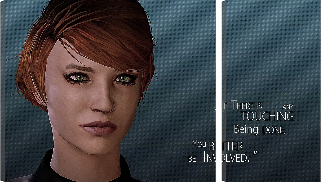 Модульная картина - mass effect 3, kelly chambers, quote
