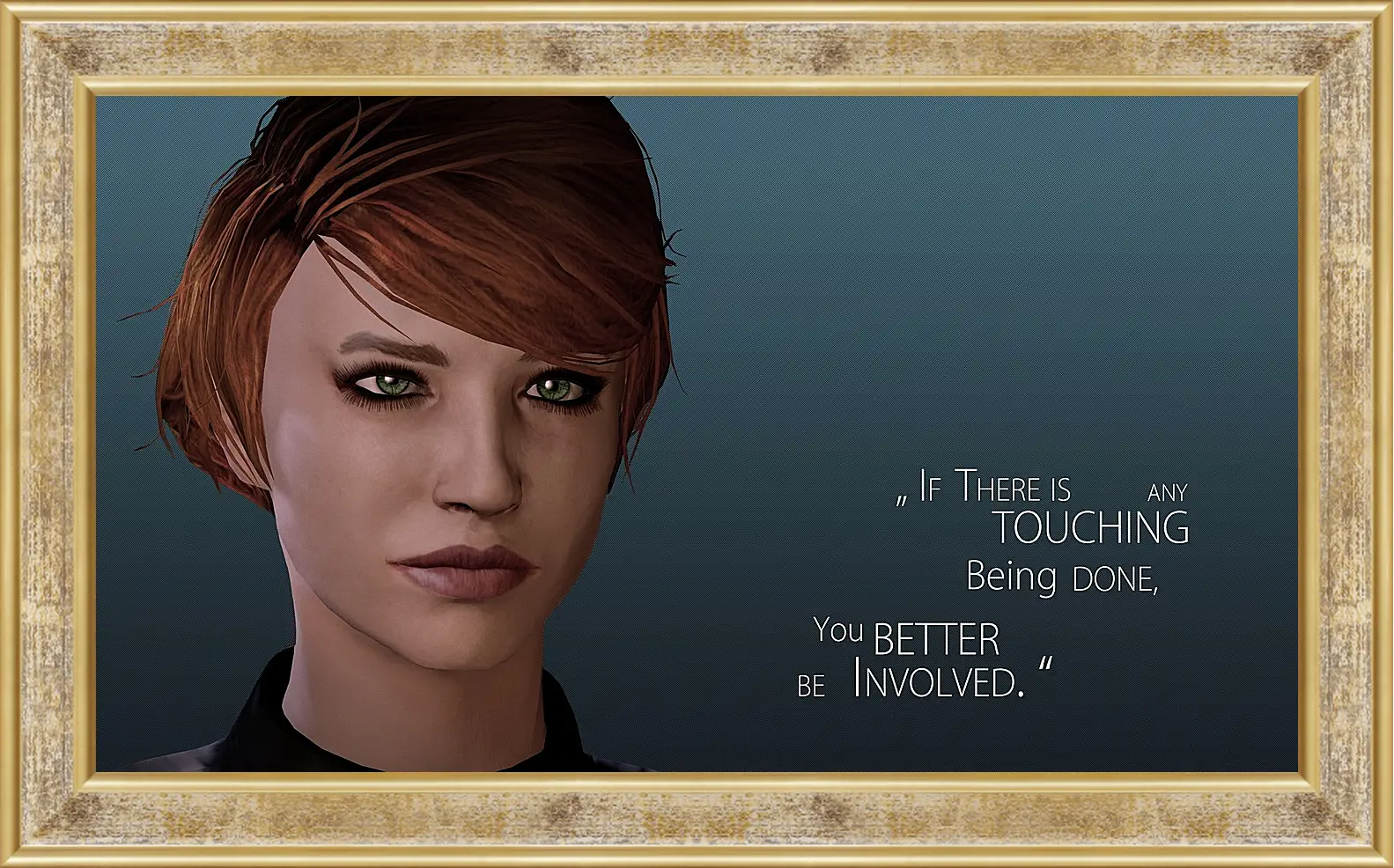 Картина в раме - mass effect 3, kelly chambers, quote
