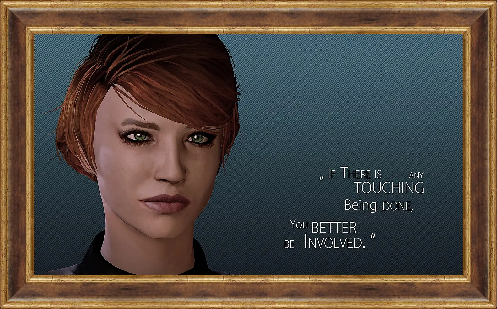 Картина в раме - mass effect 3, kelly chambers, quote
