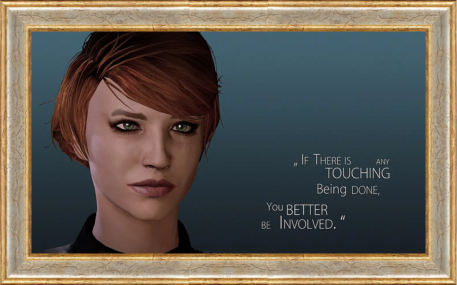 Картина в раме - mass effect 3, kelly chambers, quote
