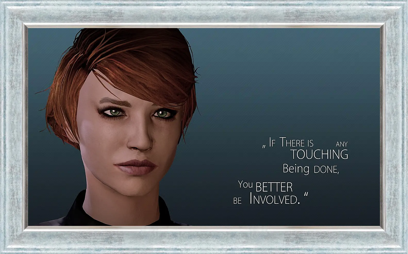 Картина в раме - mass effect 3, kelly chambers, quote
