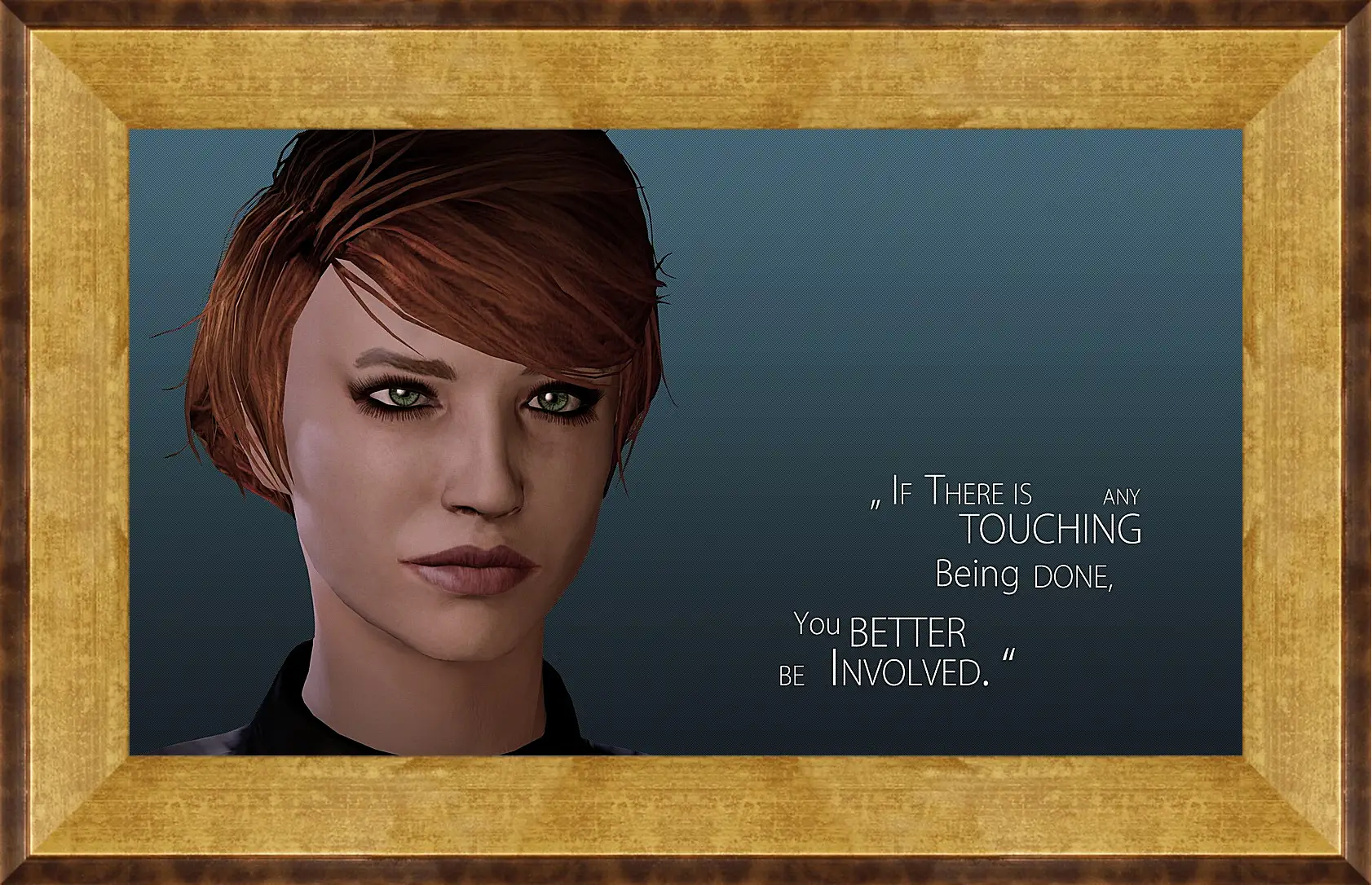 Картина в раме - mass effect 3, kelly chambers, quote
