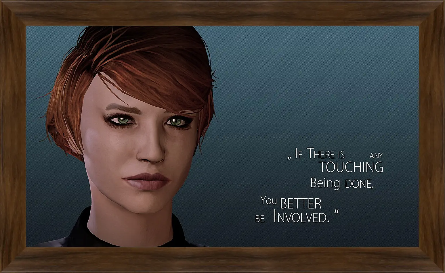 Картина в раме - mass effect 3, kelly chambers, quote
