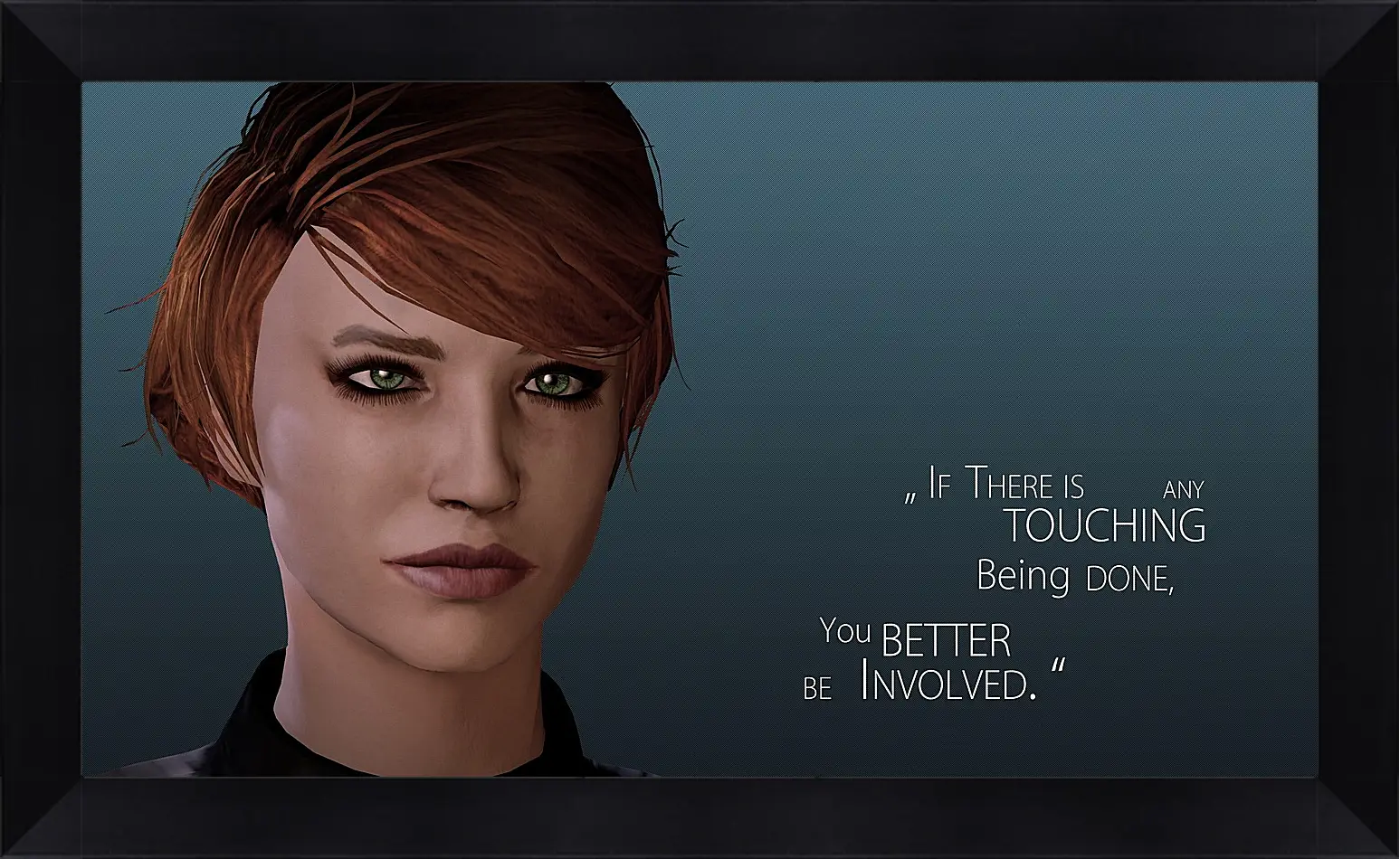 Картина в раме - mass effect 3, kelly chambers, quote
