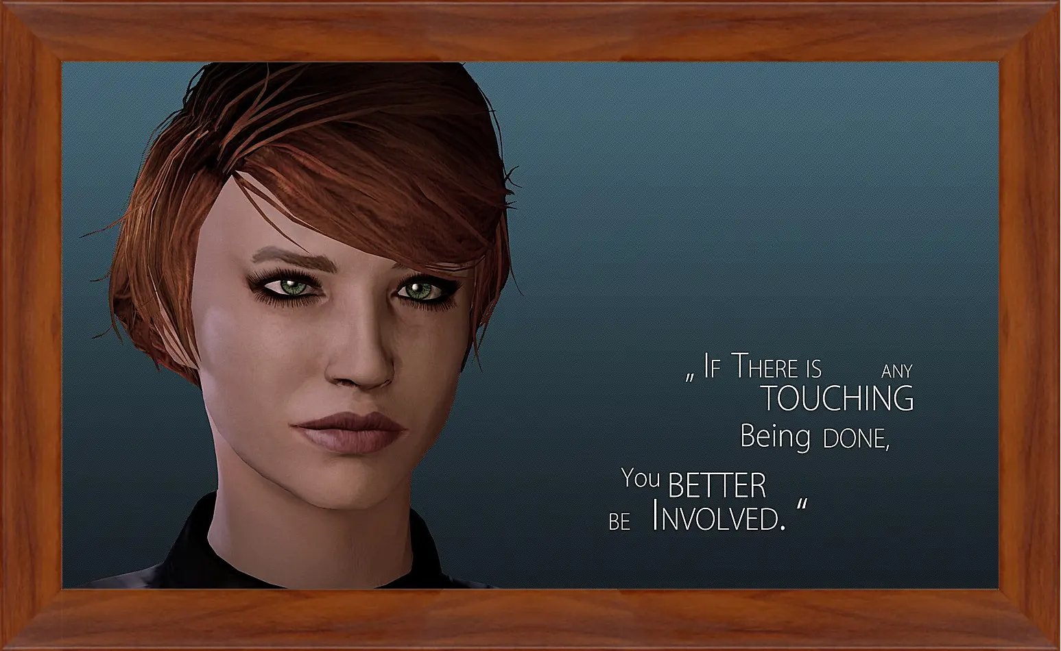 Картина в раме - mass effect 3, kelly chambers, quote
