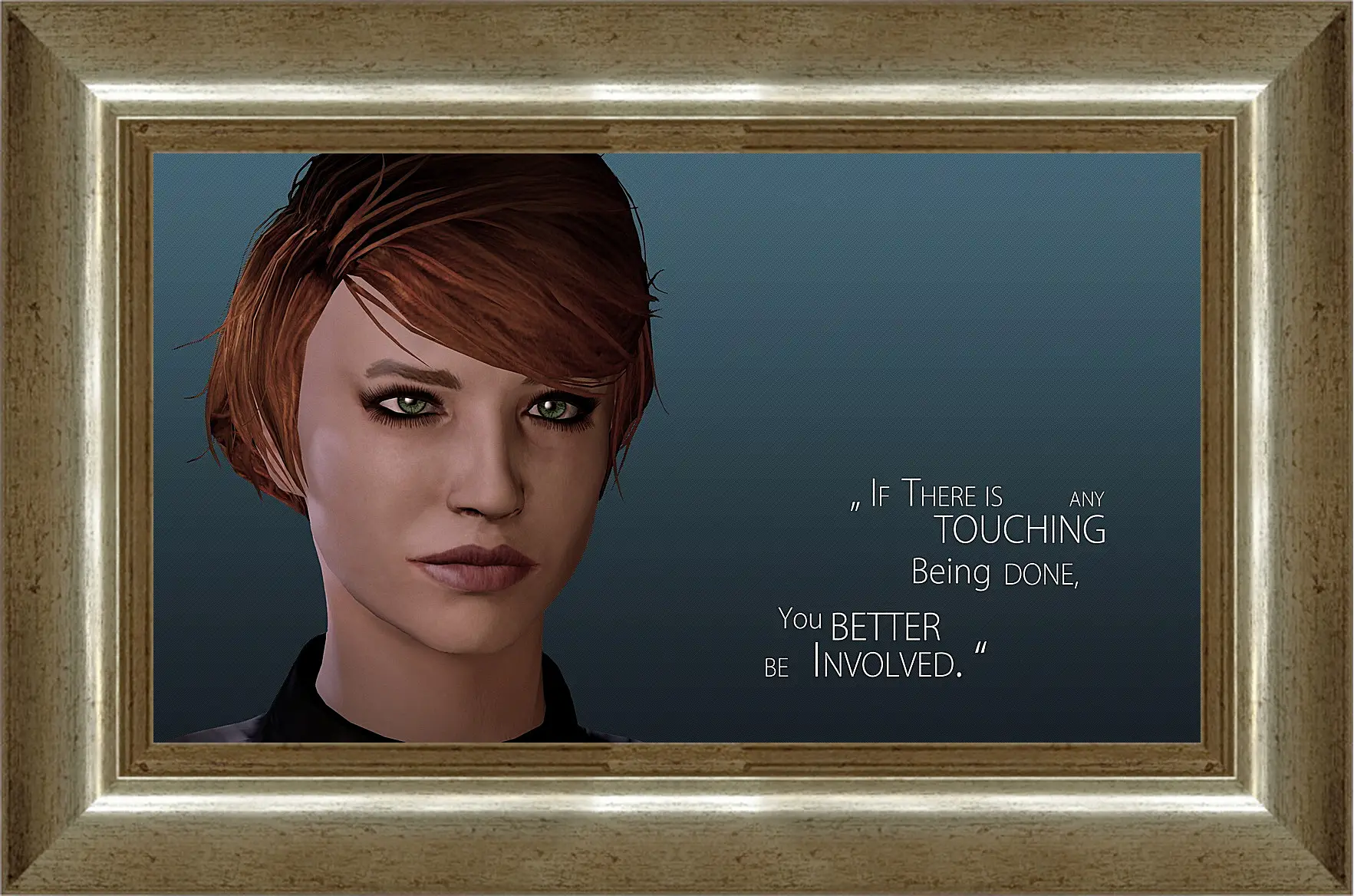 Картина в раме - mass effect 3, kelly chambers, quote
