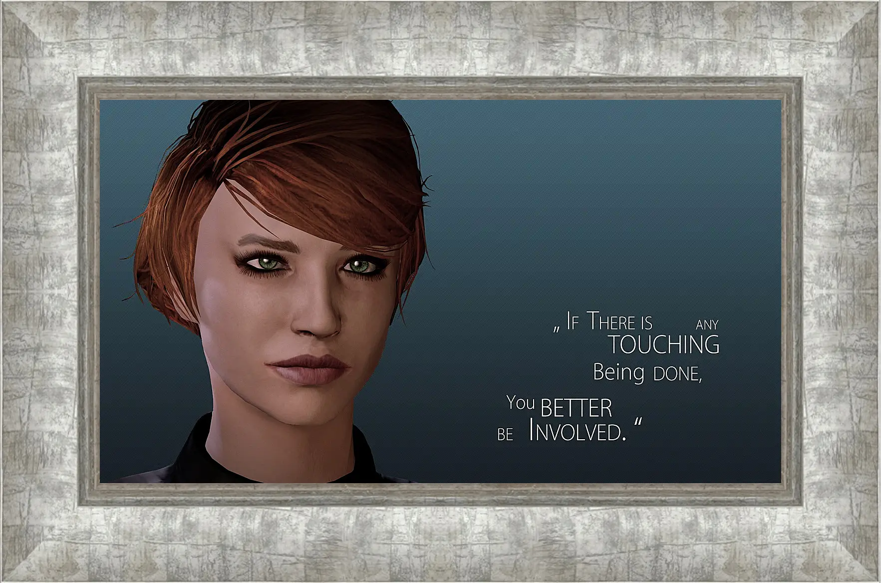 Картина в раме - mass effect 3, kelly chambers, quote
