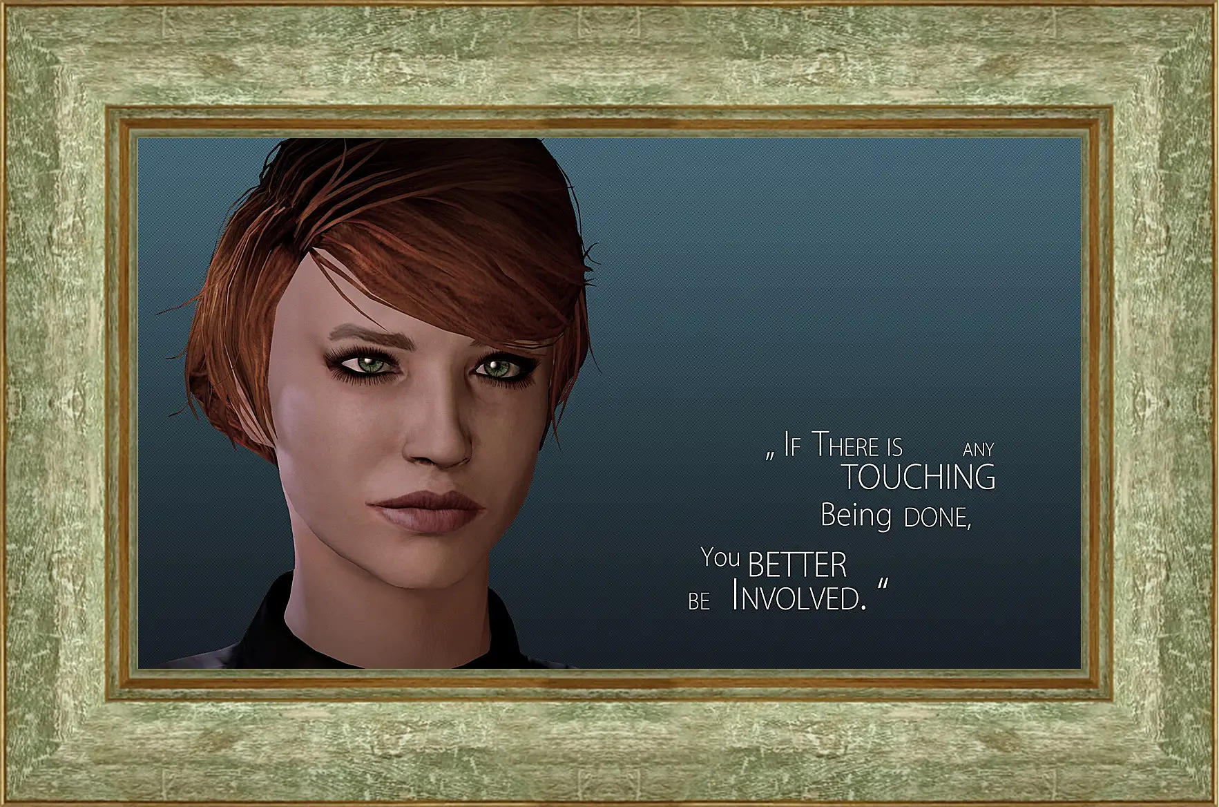 Картина в раме - mass effect 3, kelly chambers, quote
