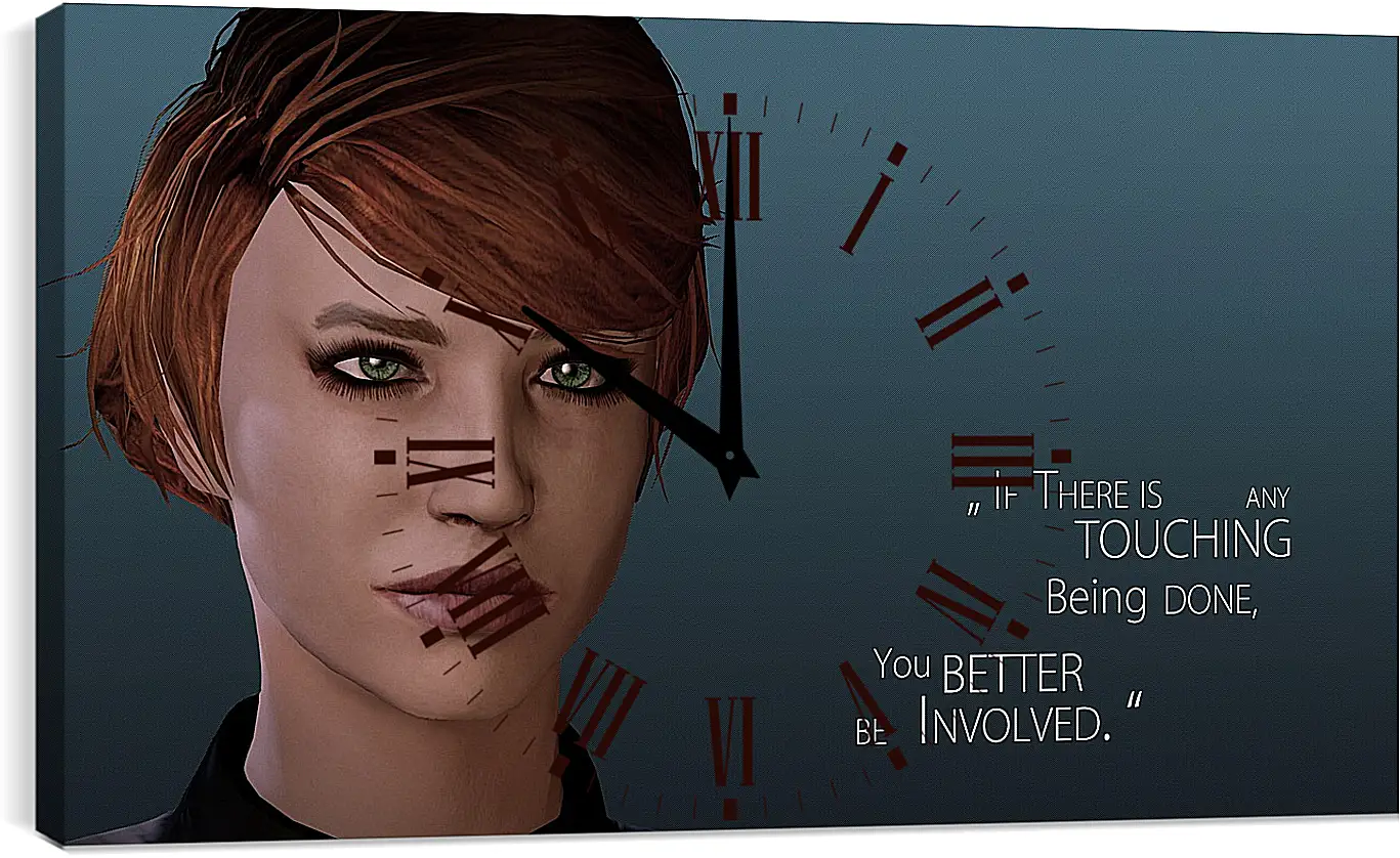 Часы картина - mass effect 3, kelly chambers, quote
