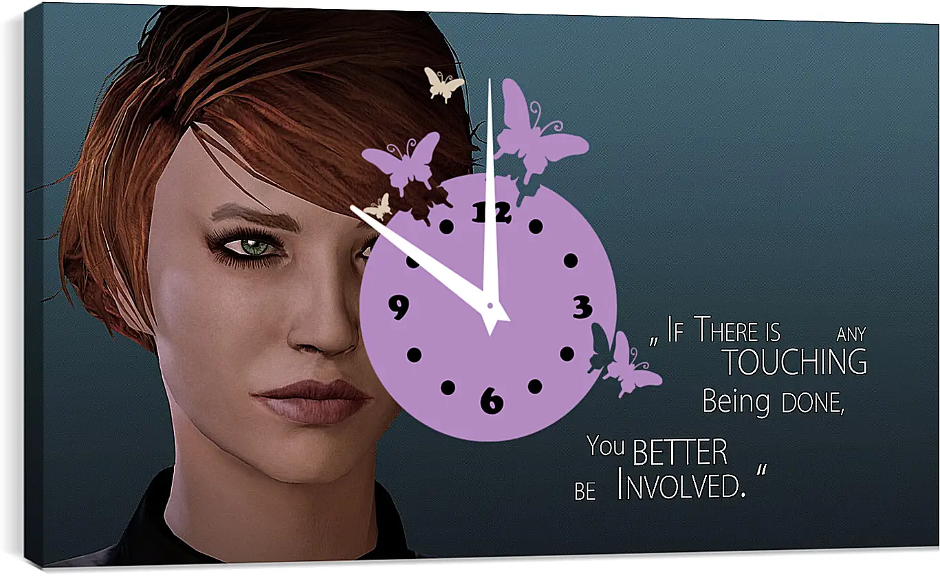 Часы картина - mass effect 3, kelly chambers, quote
