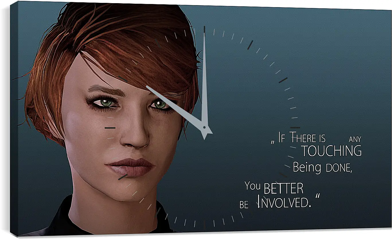 Часы картина - mass effect 3, kelly chambers, quote
