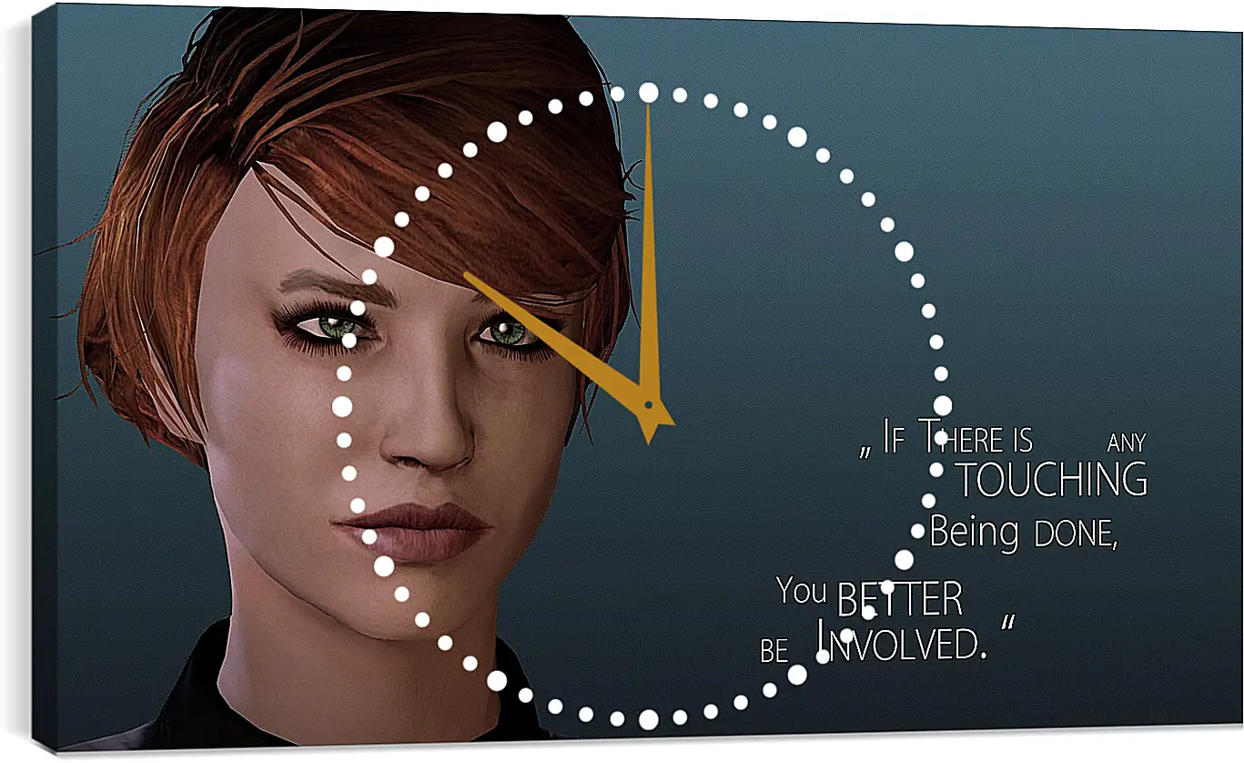 Часы картина - mass effect 3, kelly chambers, quote
