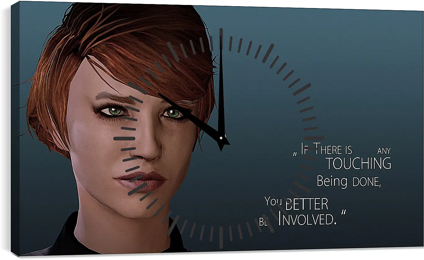 Часы картина - mass effect 3, kelly chambers, quote
