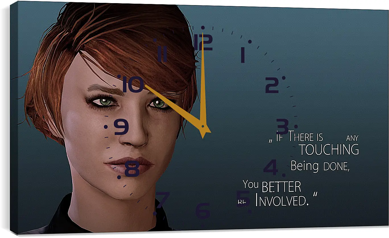 Часы картина - mass effect 3, kelly chambers, quote
