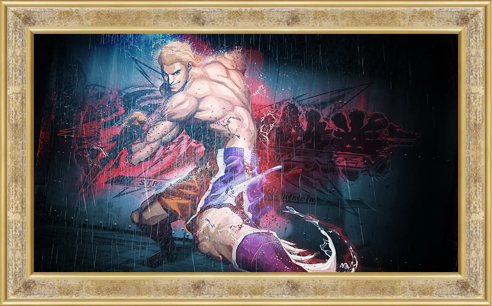 Картина в раме - street fighter x tekken, steve fox, rain
