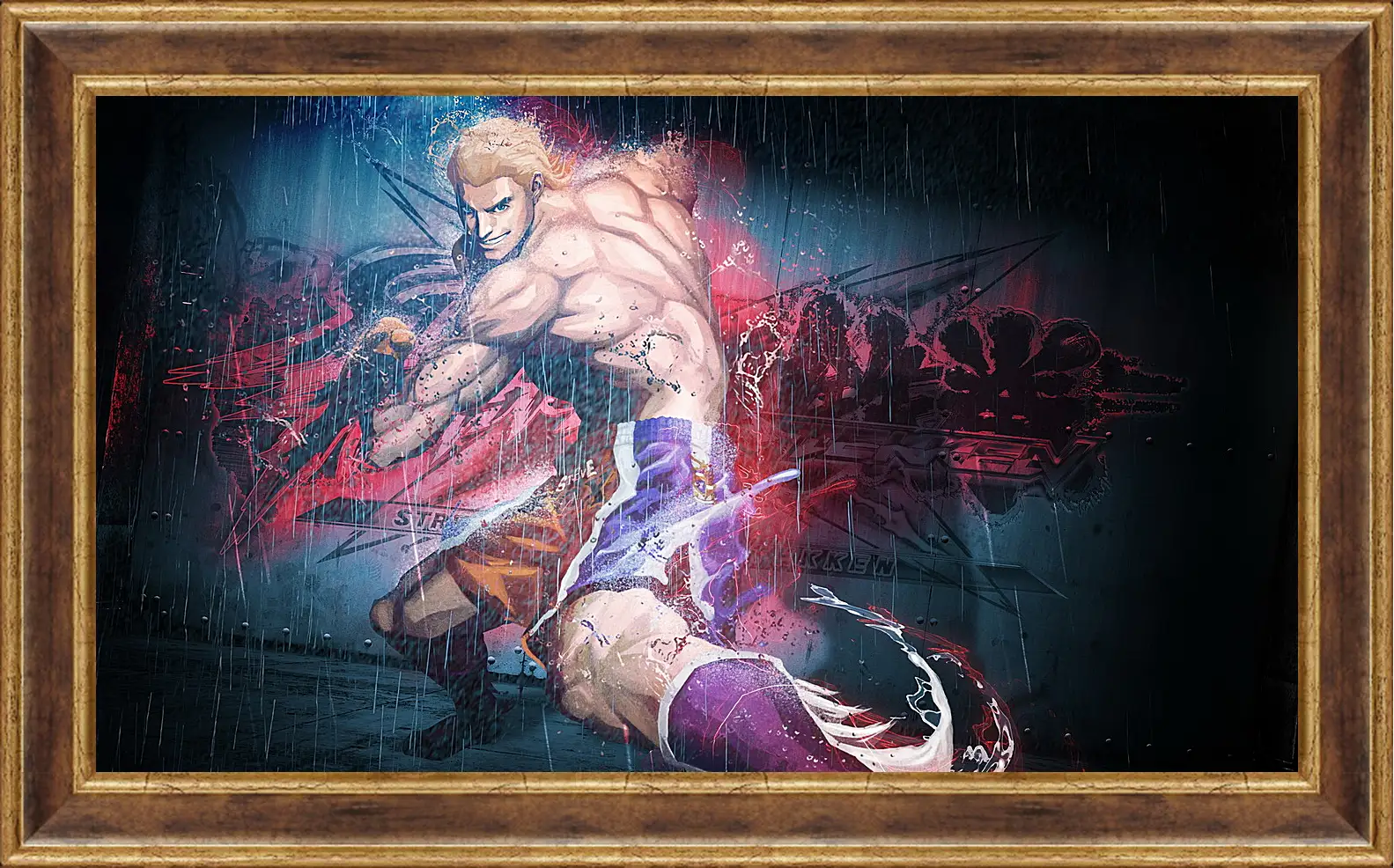 Картина в раме - street fighter x tekken, steve fox, rain
